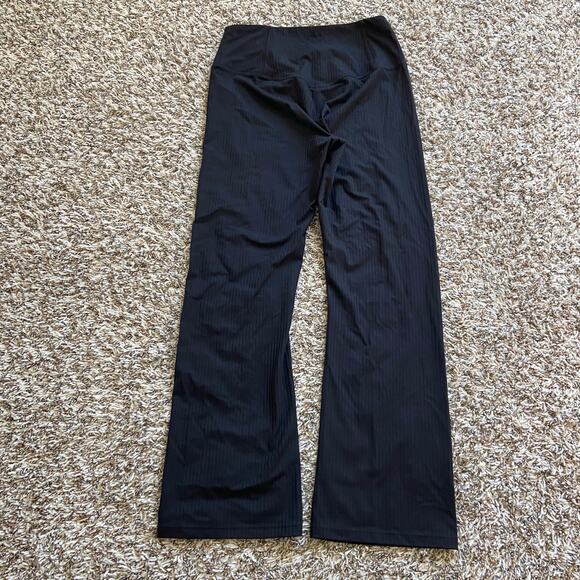 Prana Luxara Rib Flare Crop Legging Women's M Black High Rise Ribbed Texture - Picture 6 of 13